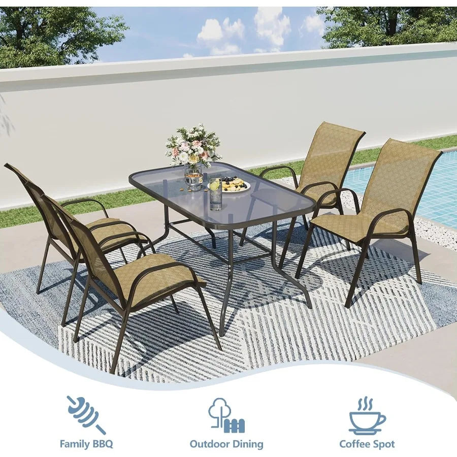 Patio Chairs Set of 4 with Armrests