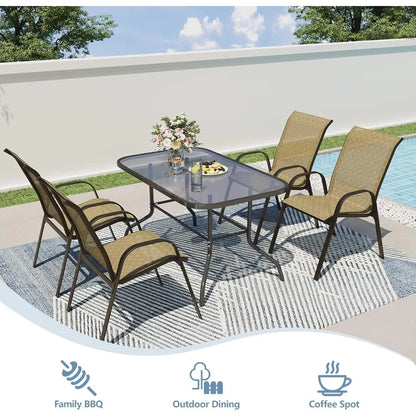 Patio Chairs Set of 4 with Armrests