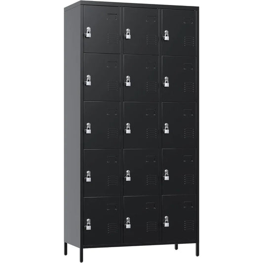 Metal Locker, 72" Employee Lockers with 15 Doors
