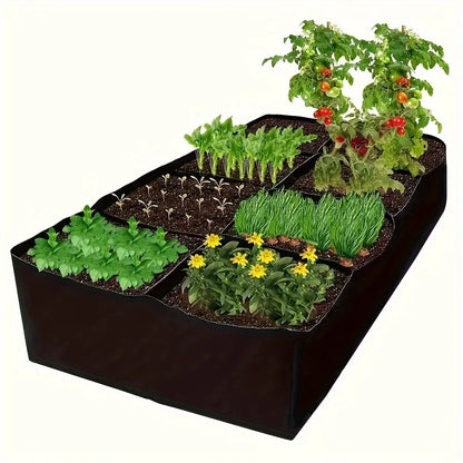 Garden Bed, 128 Gallon 8 Grids Plant Grow Bags, 3x6FT