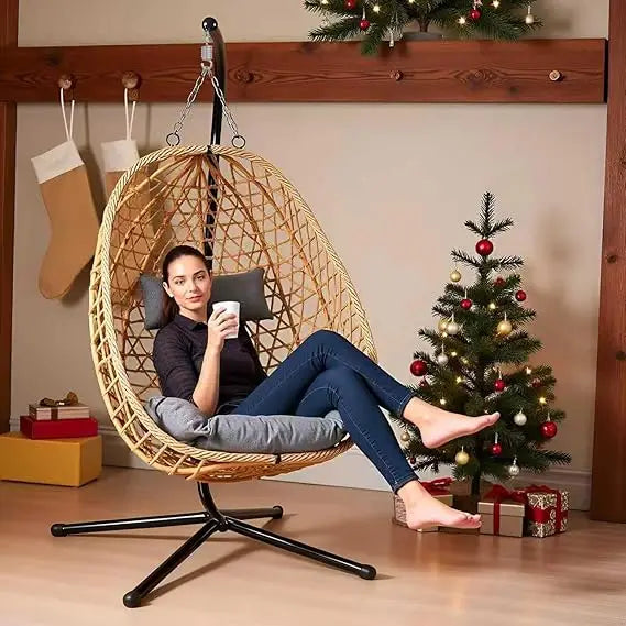 Hanging Egg Chair with Stand & Cushions