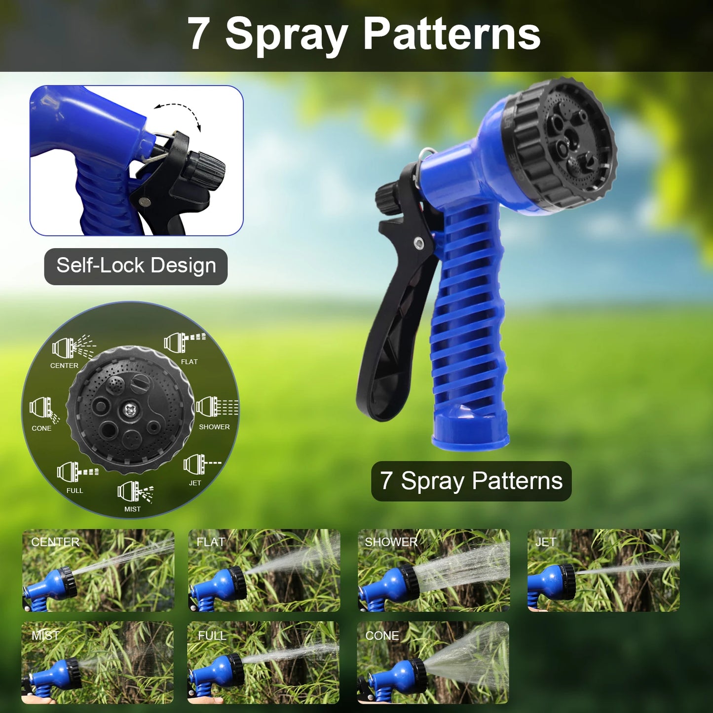 Expandable Garden Hose 3/4 in. x 50 ft. with 7 Function Spray Nozzle