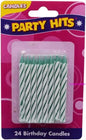 Oasis Supply Candy Stripe Birthday Candles, 2.5-Inch, Green