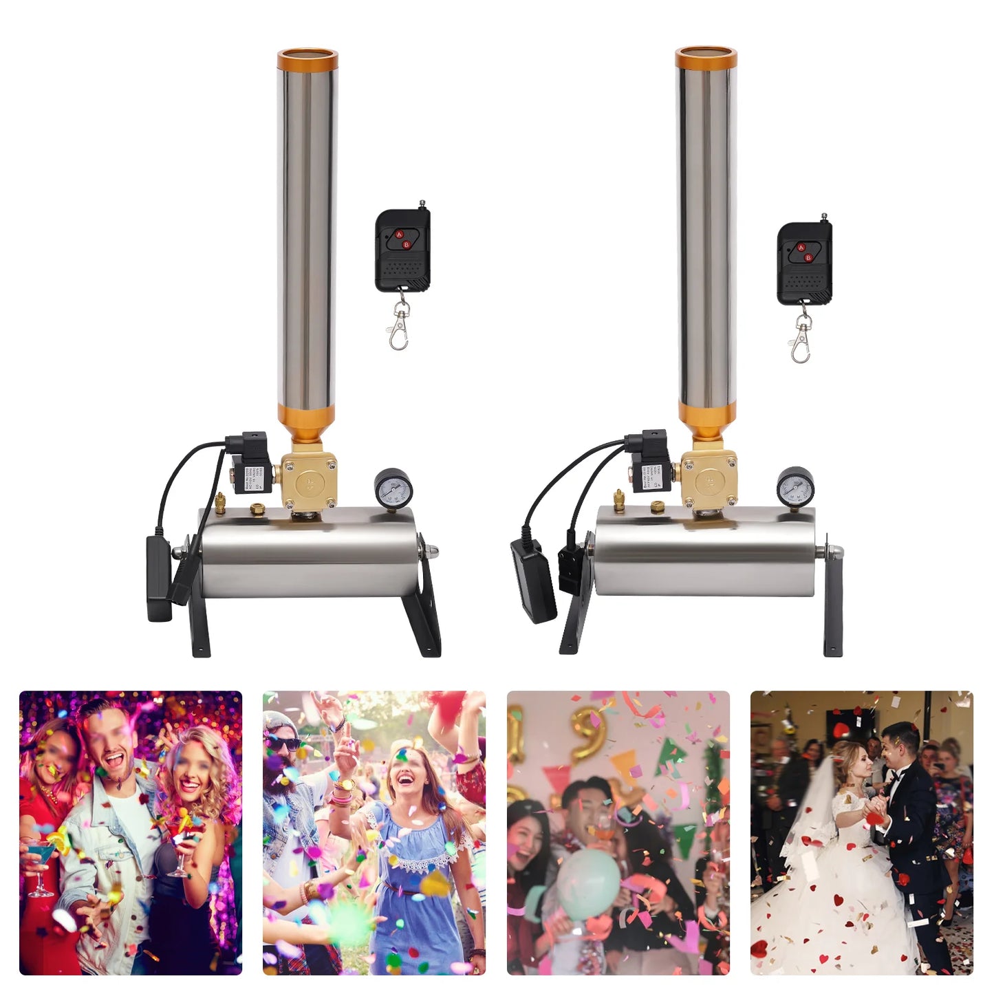 2pcs 150W Confetti Cannon Machine Remote Control