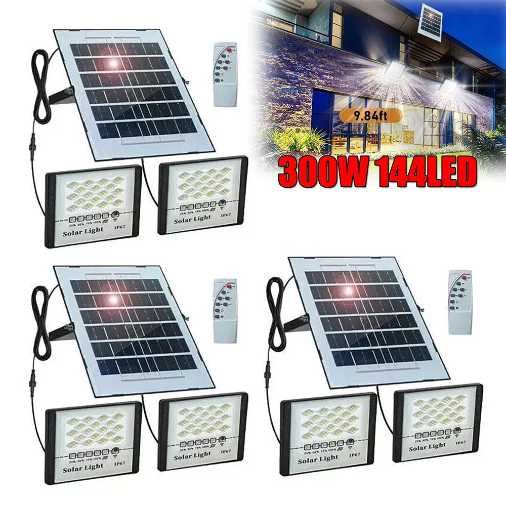 300W LED Solar Street Lights Outdoor Flood Lamps