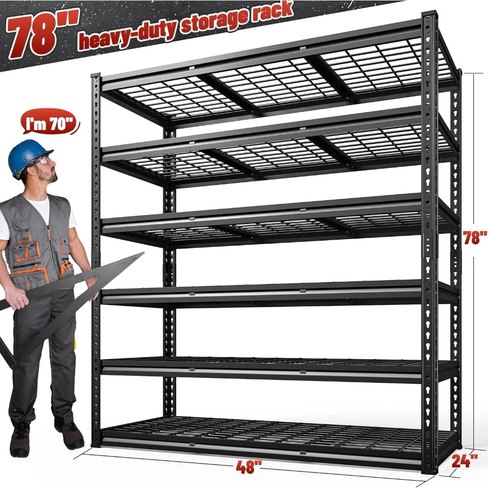 3600LBS Garage Shelving 48" W Storage Shelves 6 Tier