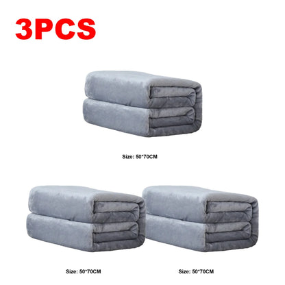 1-10PCS Flannel Fleece Blanket Winter Cozy Soft Blankets