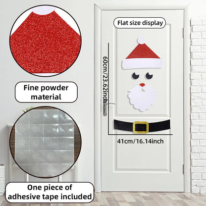 Christmas Door Stickers Decor Large Snowman Reindeer Santa Stickers
