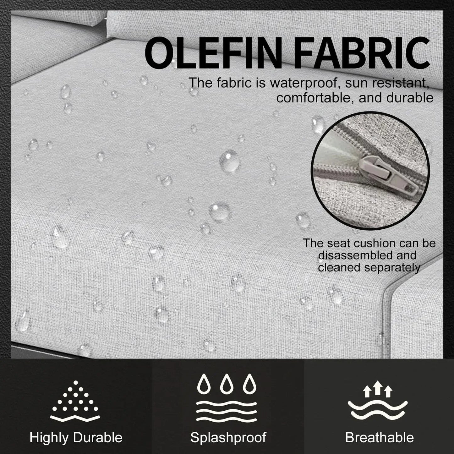 4 Seats Modern Patio Furniture Set with Coffee Table