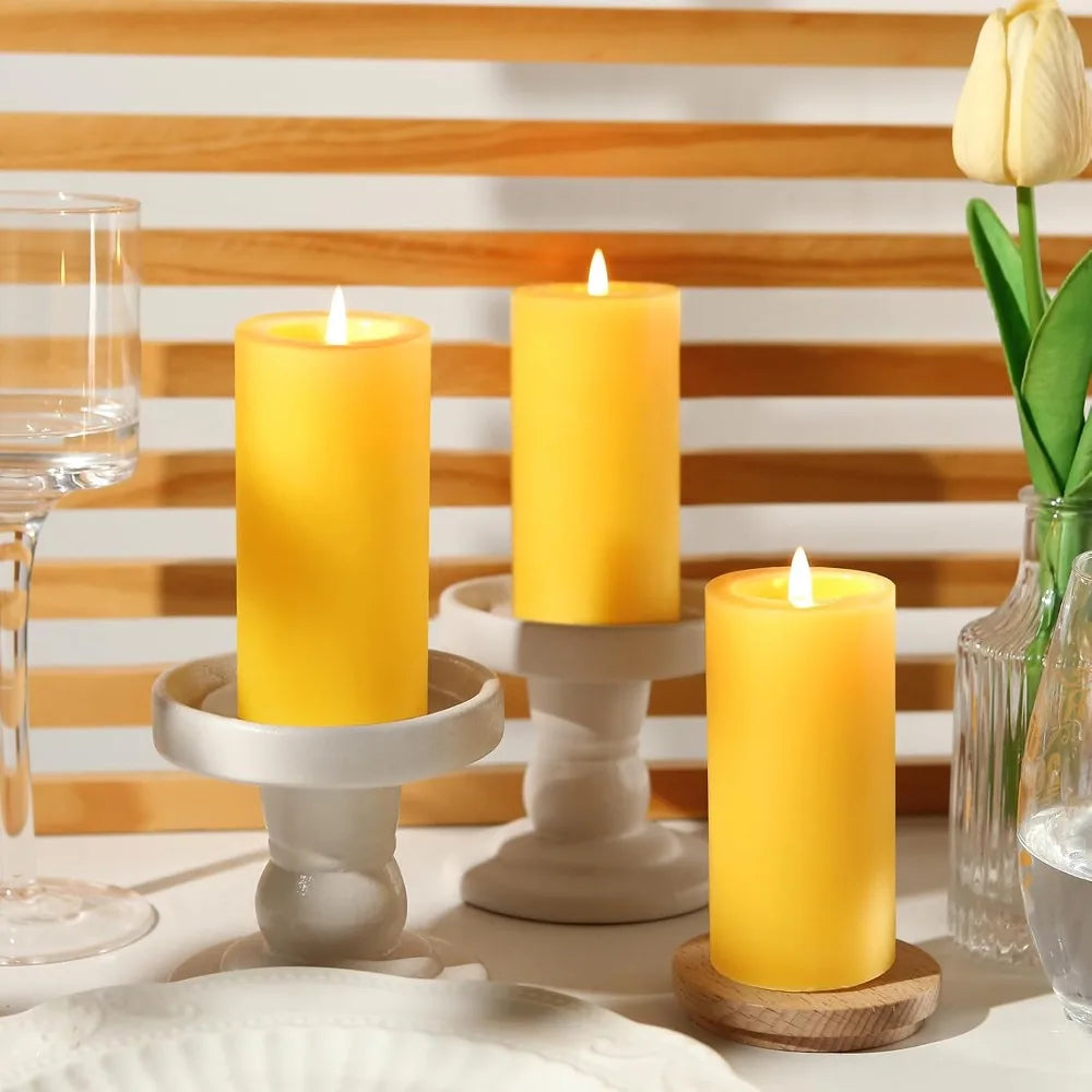 Natural Beeswax Pillar Candles, 560 Hours Long Burning