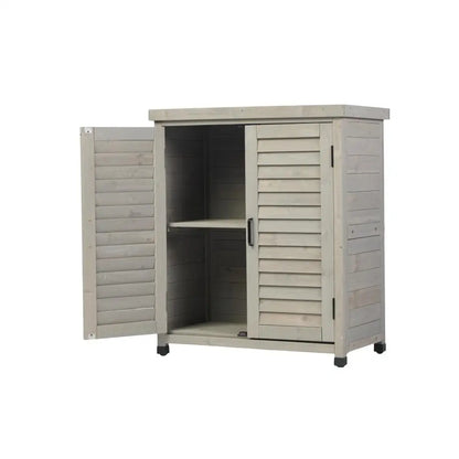 Potting Bench with Storage Cabinet and Metal Table Top  31x17x36''