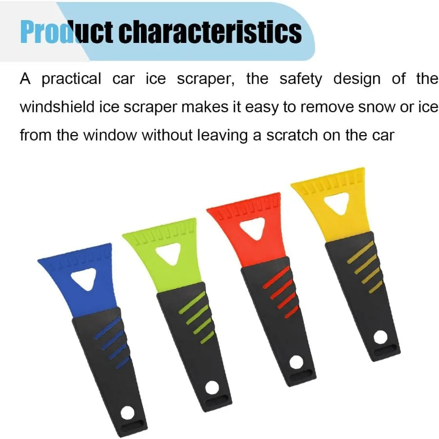 4PCS Ice Scraper for Car Windshield No Scratch Plastic