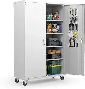 Wide & Deep Garage Storage Cabinet, Metal