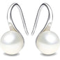 Silver Plated Gold Plated Hoop Handpicked AAA+ Quality White Freshwater Cultured Pearl Dangle Drop Earrings Jewelry for Women