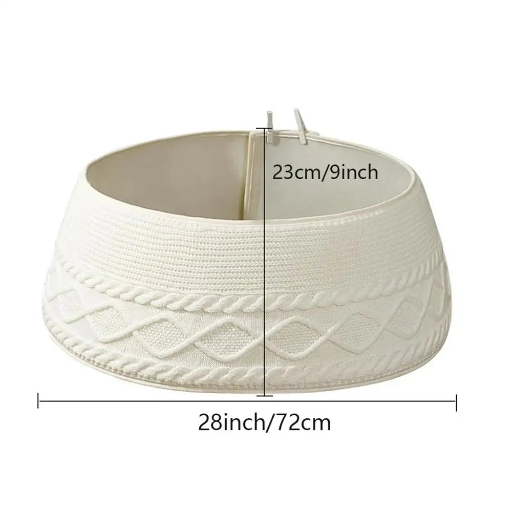 Knitted Christmas Tree Collar Cream White Rustic Farmhouse