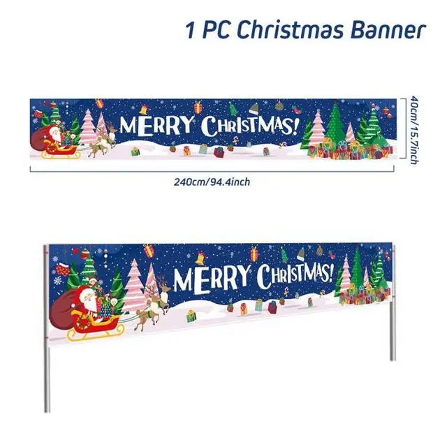 Christmas Outdoor Banner Merry Christmas Decorations