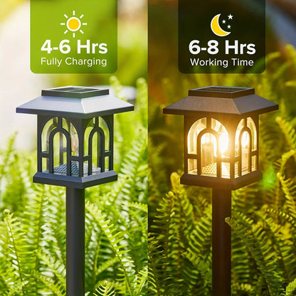 6/10 Pack Solar Pathway Lights Outdoor, Solar Landscape