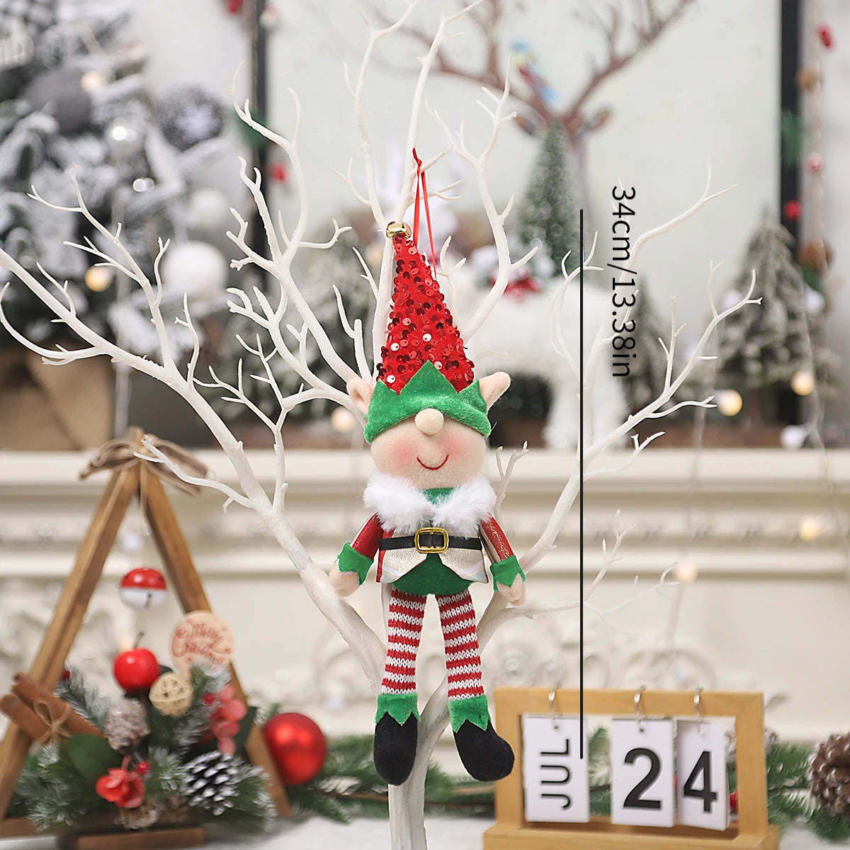 Large size Christmas plush leg elf doll