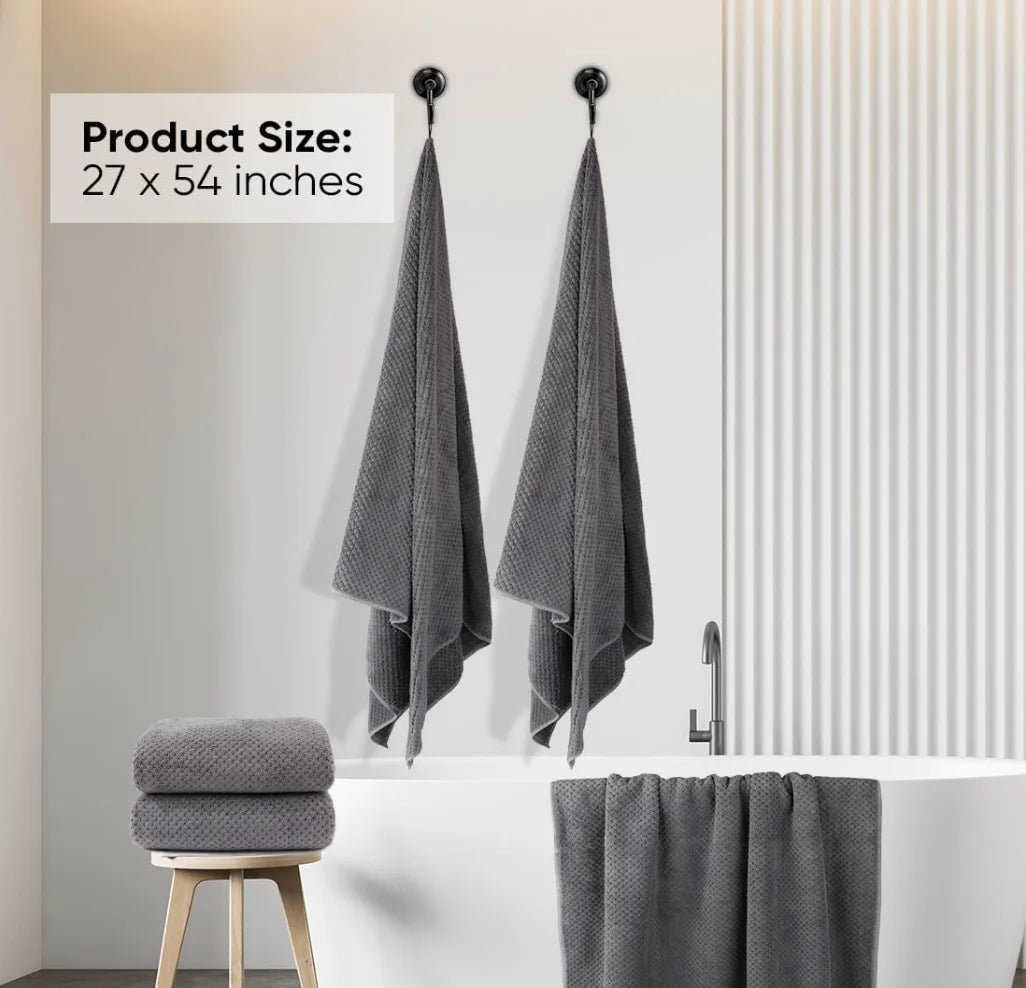 Bath Towel Set Pack of 2, (27 x 54 Inches) Microfiber Ultra Soft