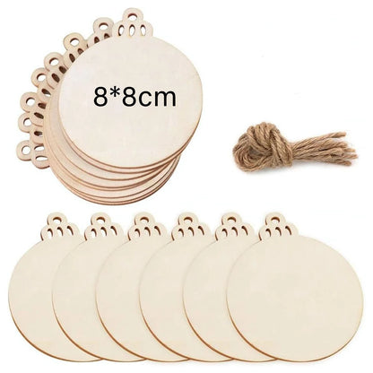 DIY Wooden Christmas Ball Decoration Round Blank Wood Slices
