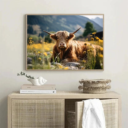Scottish Highlanders  Art poster  Scottish Cow Canvas