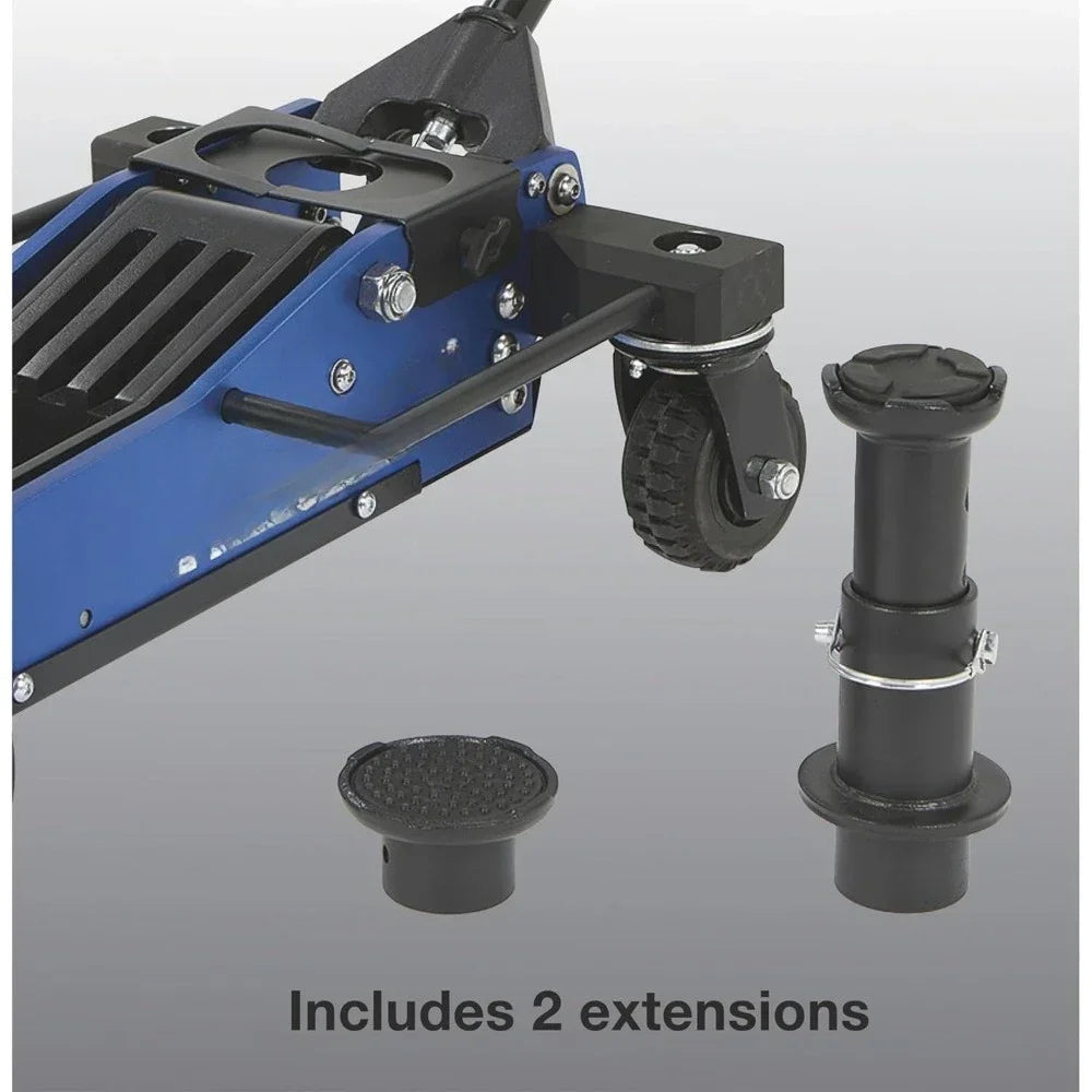 Offroad Jack with High-Lift Design and Heavy-Duty Rear Swivel Casters-
