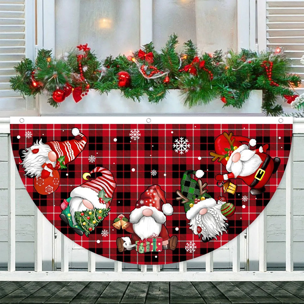 Christmas Outdoor Fan-shaped Flag Banner