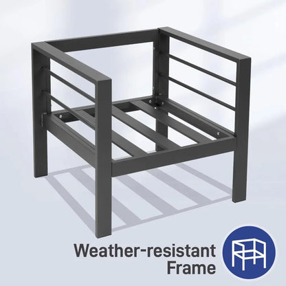 4-Seat Aluminum Outdoor Sectional Furniture Set with Thick, Washable Cushions