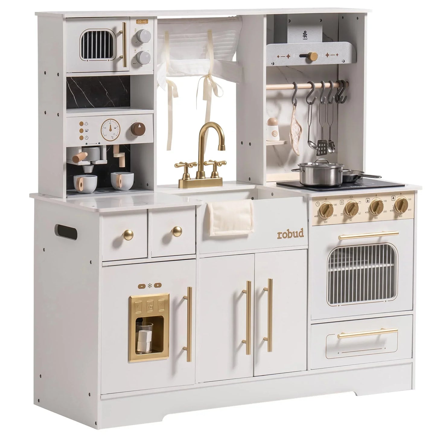 Play Kitchen Wooden with Wash basin Cookware Accessories