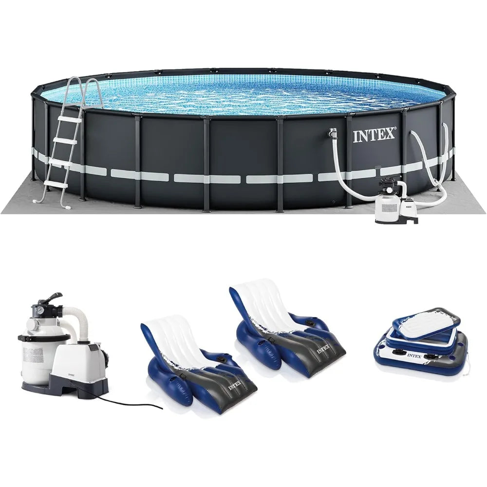 20ft x 48in Above Ground Swimming Pool Set with Sand Filter Pump