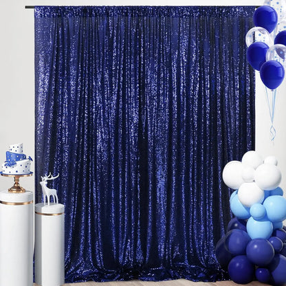 Navy Blue Sequin Backdrop, 1 Panels-4ft x 8ft, Plastic, Photography Background