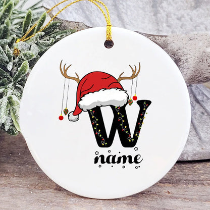 Baby's Christmas Ornament Personalized Initial with Name