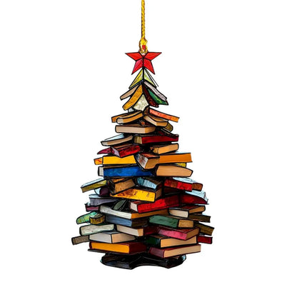 Acrylic Stacked Book Christmas Tree Ornament