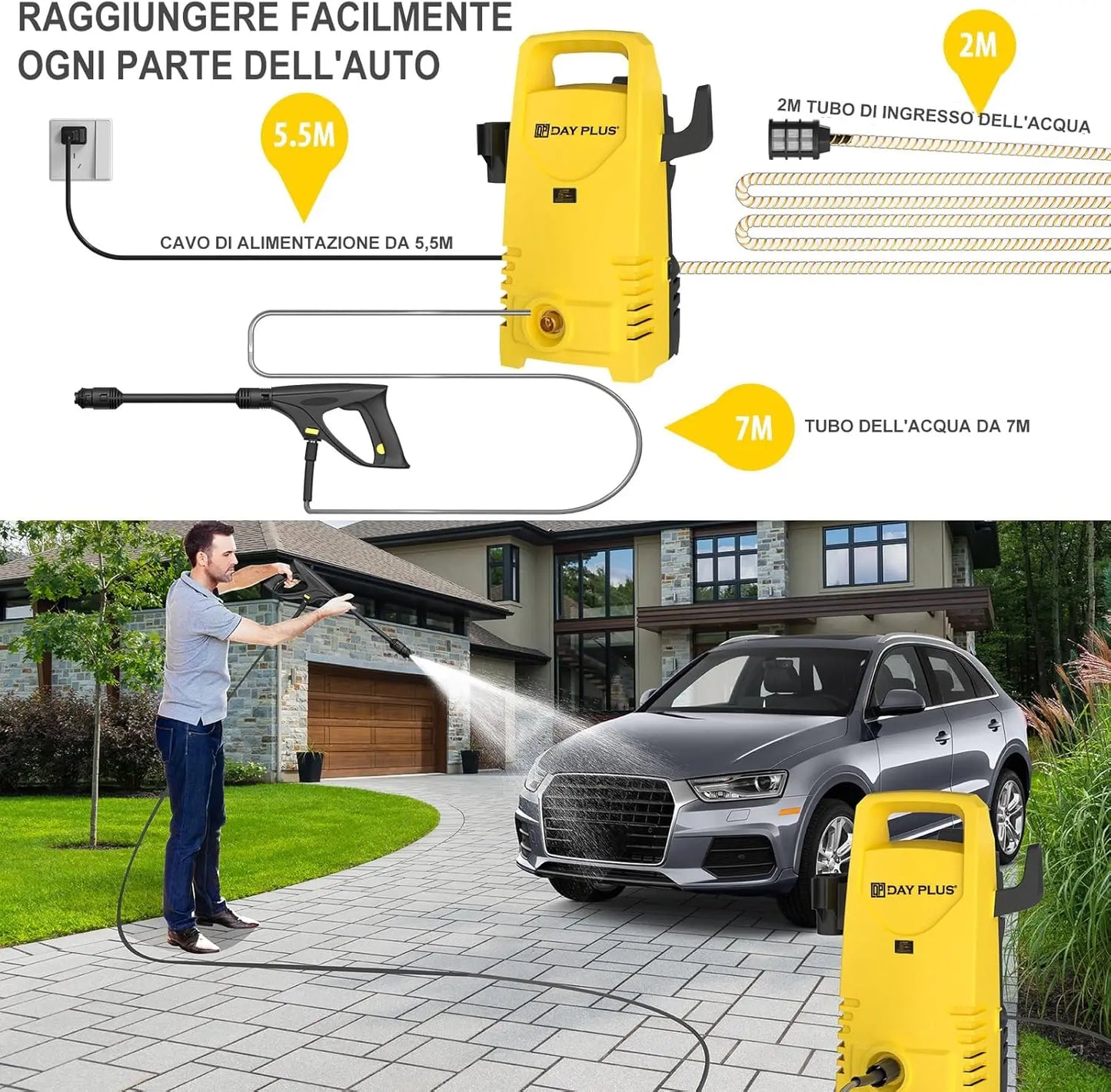 Electric High Pressure Washer 1600W,120bar,380l/h