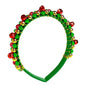 Festive Christmas Headband with Red & Green Beads