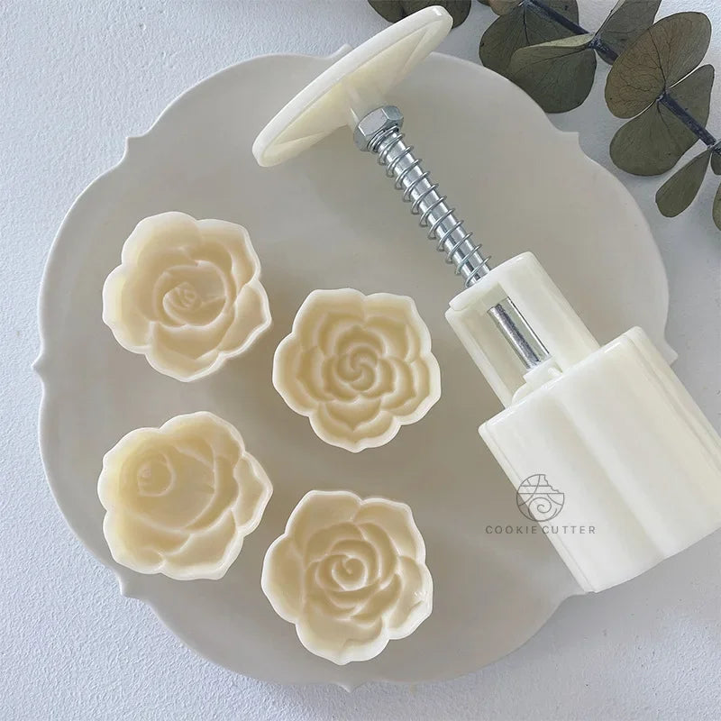 4Pcs/Set Rose Shape Mold