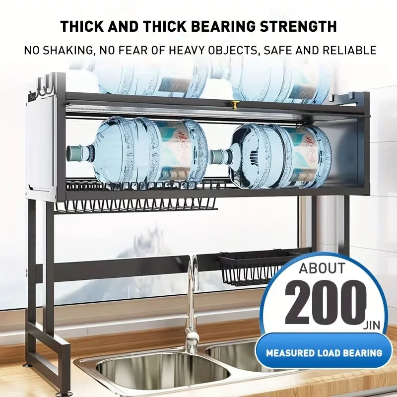 Multifunctional kitchen storage rack with cabinet door passage