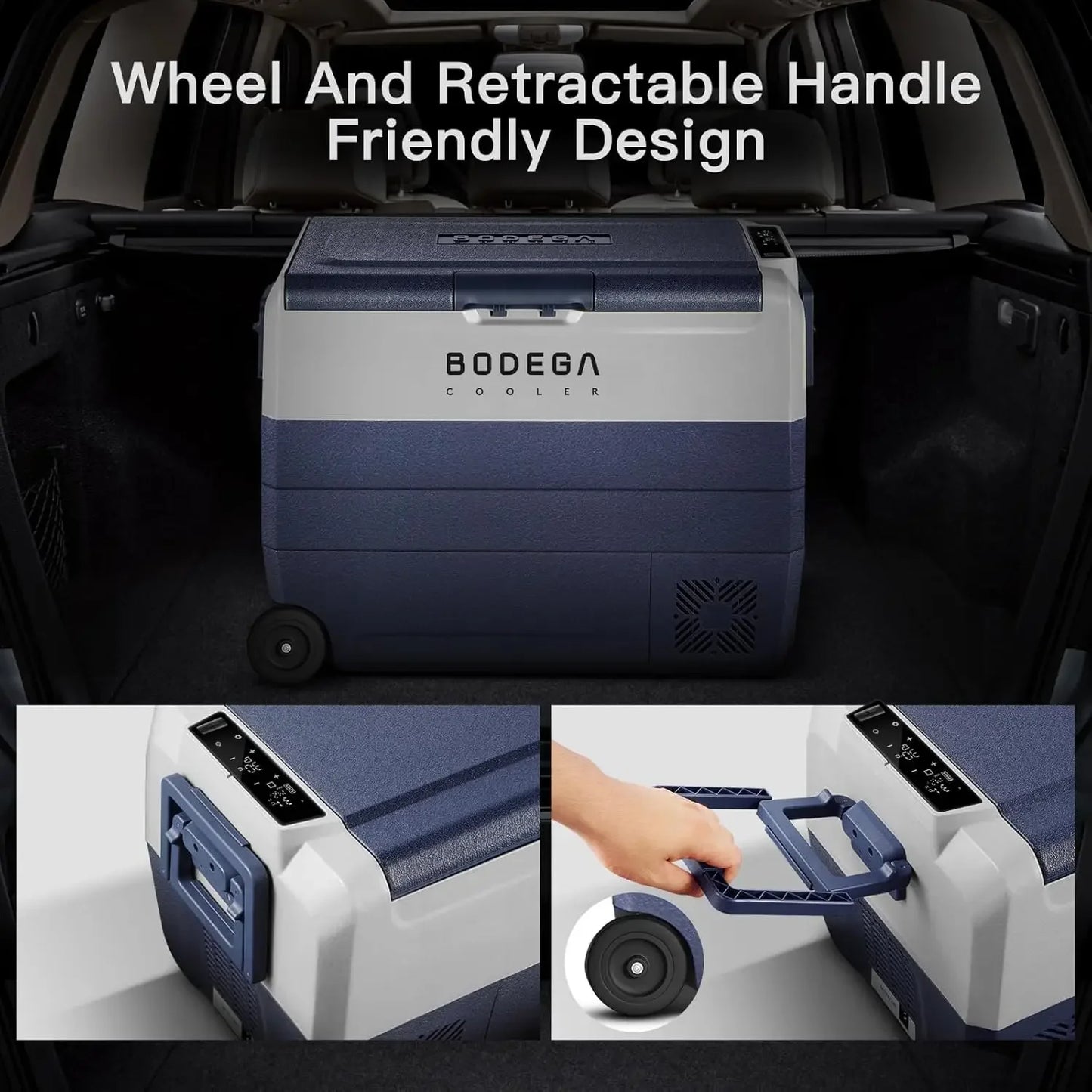 12 Volt Car Refrigerator,64 Quart Portable Fridge Cooler APP Control,-4℉-68℉ 60L Dual Zone Car Freezer Cooler, 12/24V DC