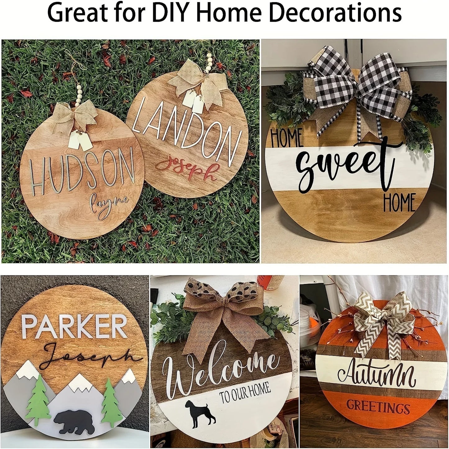 5 Pack Round Wood Circles for Crafts 18 Inch/45cm