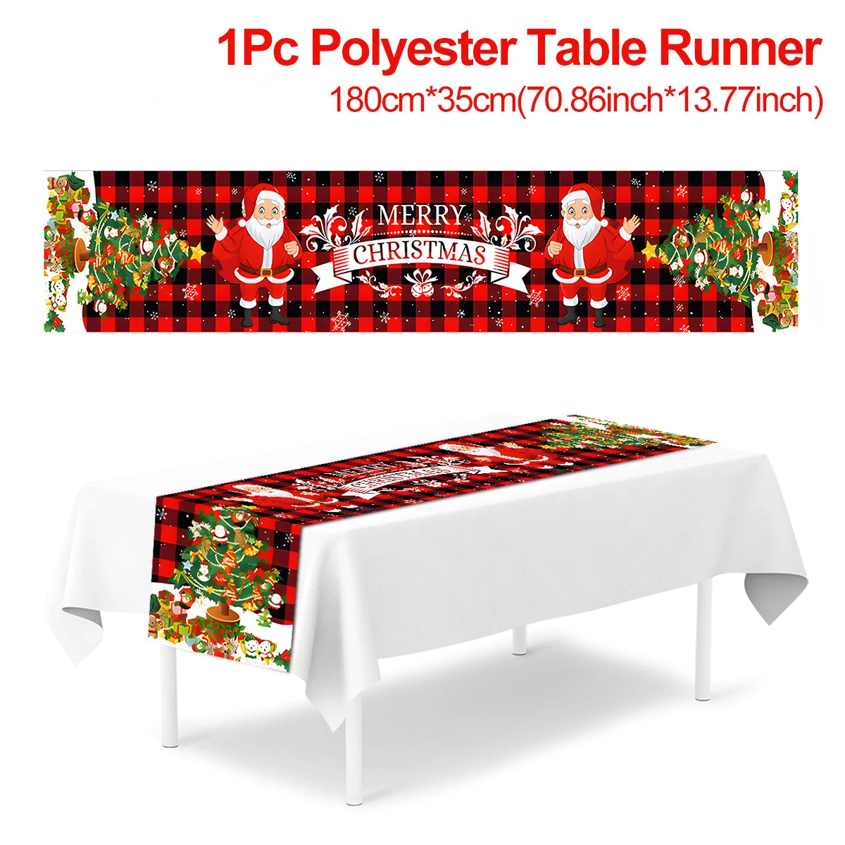 Christmas Table Runner Merry Christmas Decoration