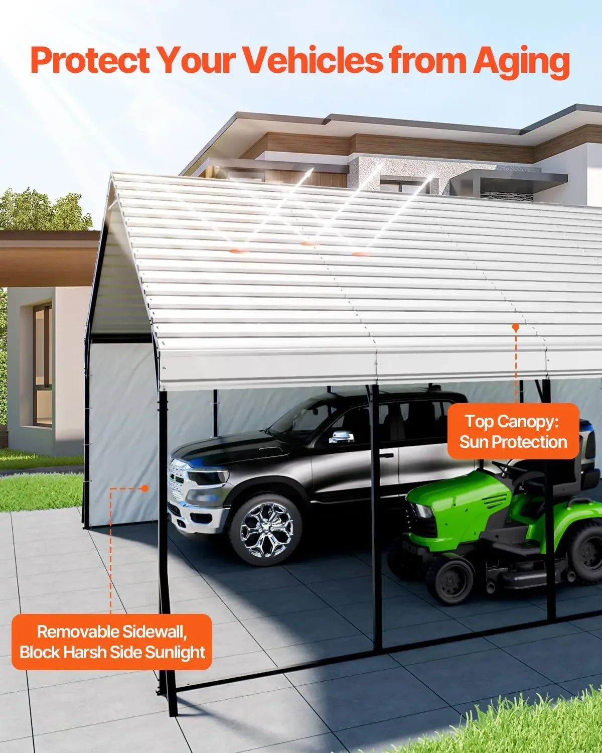 20x24 ft Heavy Duty Metal Carport