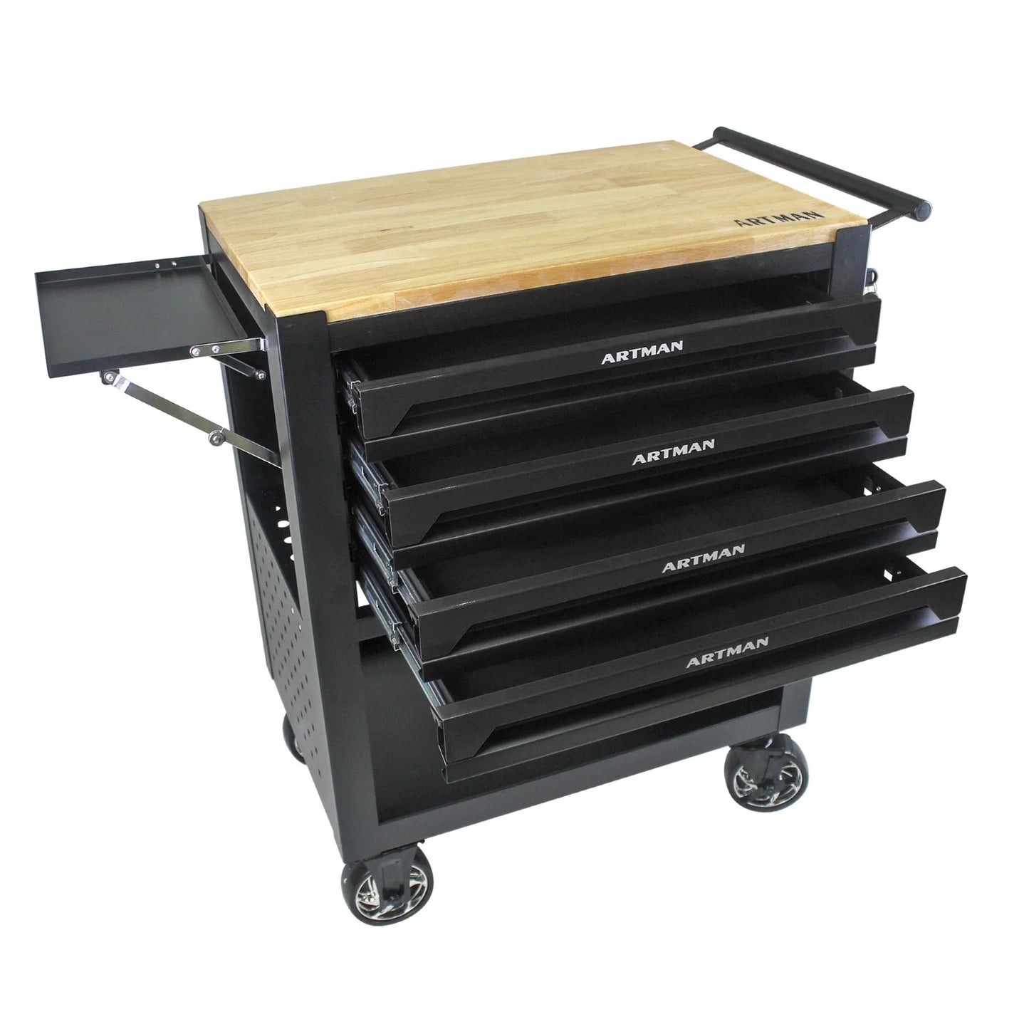 Tool box on wheels, with 4 drawers