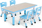 Kids Table and 4 Chairs Set, Height Adjustable