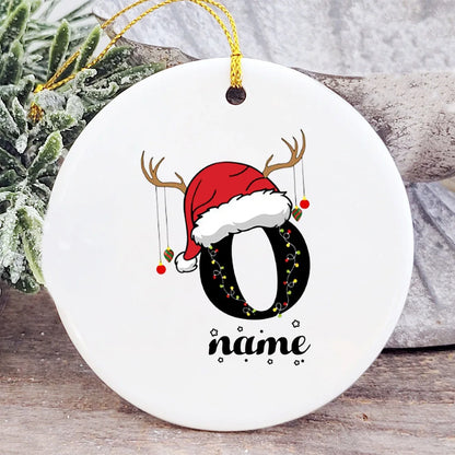 Baby's Christmas Ornament Personalized Initial with Name