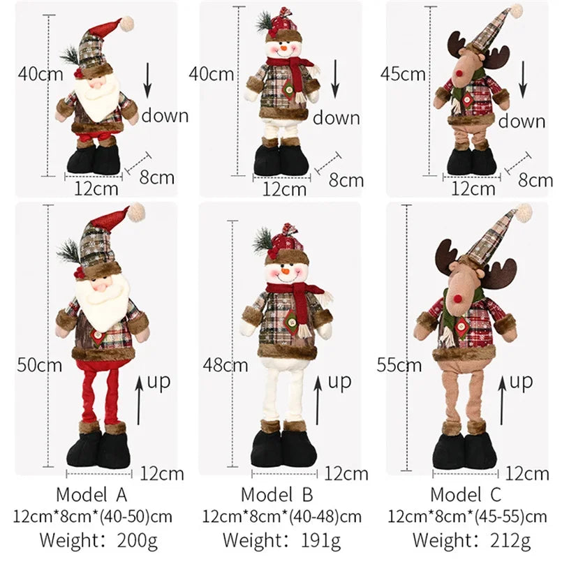 Christmas Dolls Reindeer Snowman Santa Claus
