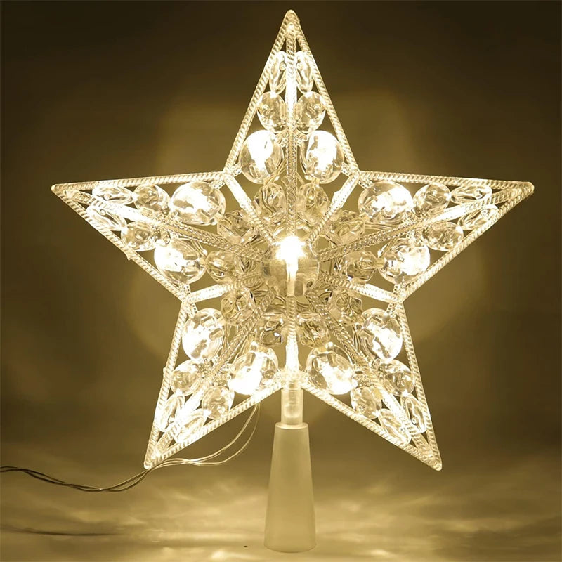 15cm Christmas Glowing Tree Topper Five-pointed Star