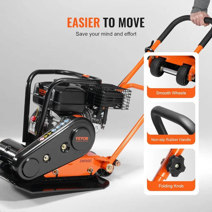 6.5HP  22.1x15.9 Plate Compactor, 196CC Gas Engine, 4200 lbs