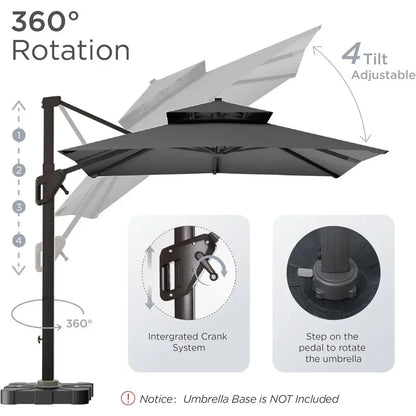 10' X 13' Patio Rectangle Offset Cantilever Umbrella