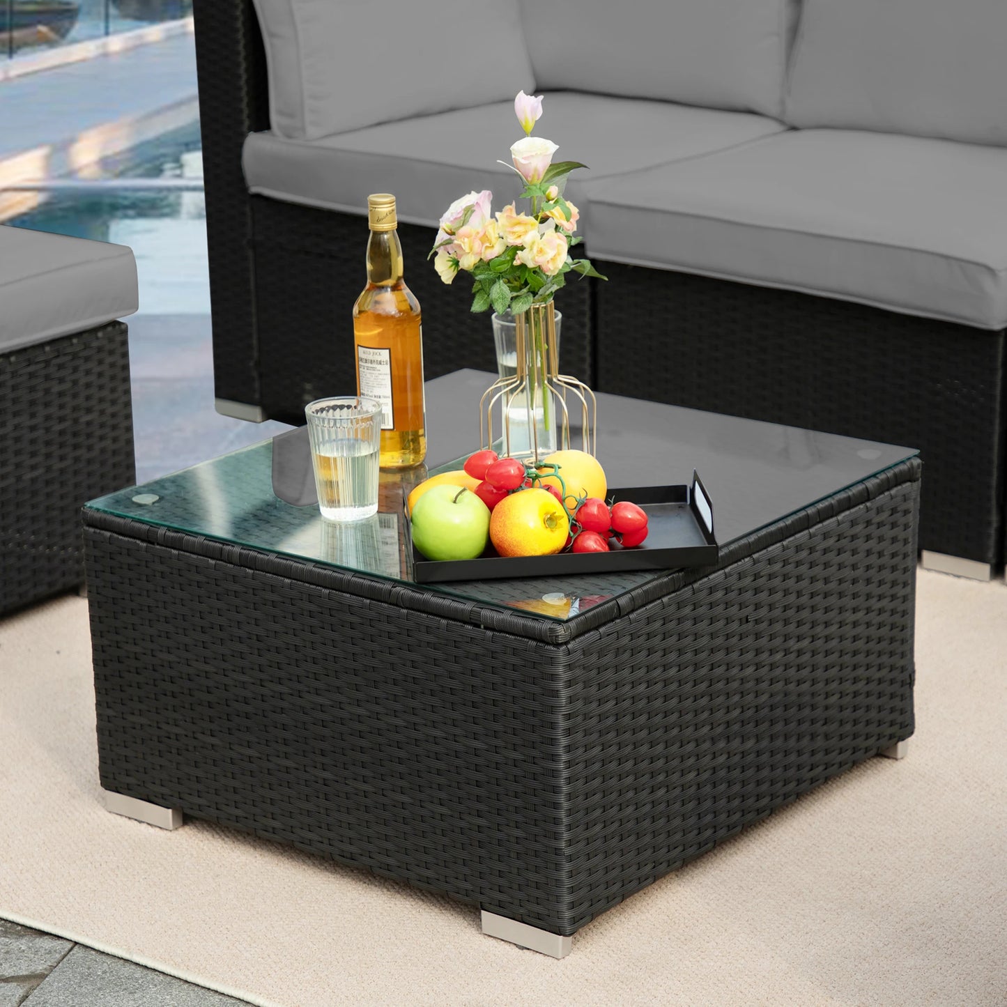 8 Piece Outdoor Sectional Sofa PE Rattan Wicker