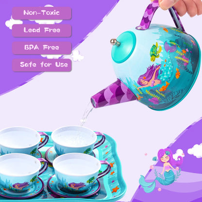 Tea Party Set Mermaid  Toddlers 2 3 4 5 6 Years Old